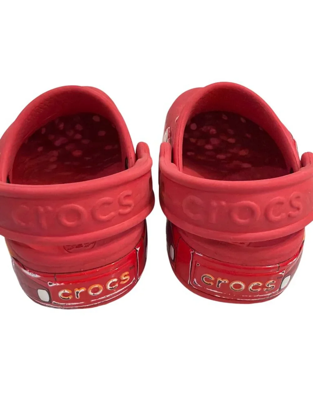 Disney Cars Crocs Kids Red Clogs With Lightning McQueen Design Size C6
